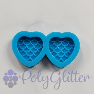 Mermaid Scale Heart Stud Earring Mold