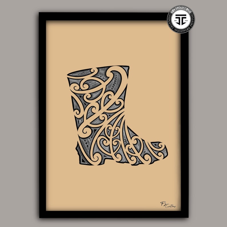 Kiwiana Gumboot Artwork Home Decoration Wall Handing Signs Gift Samoan