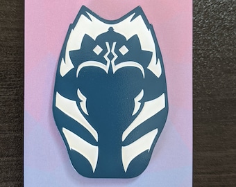 Minimalist Ahsoka Tano Enamel Pin Blue Metal