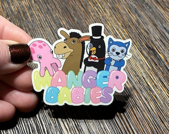 Manger Babies King of the Hill Bubble Letter Stickers