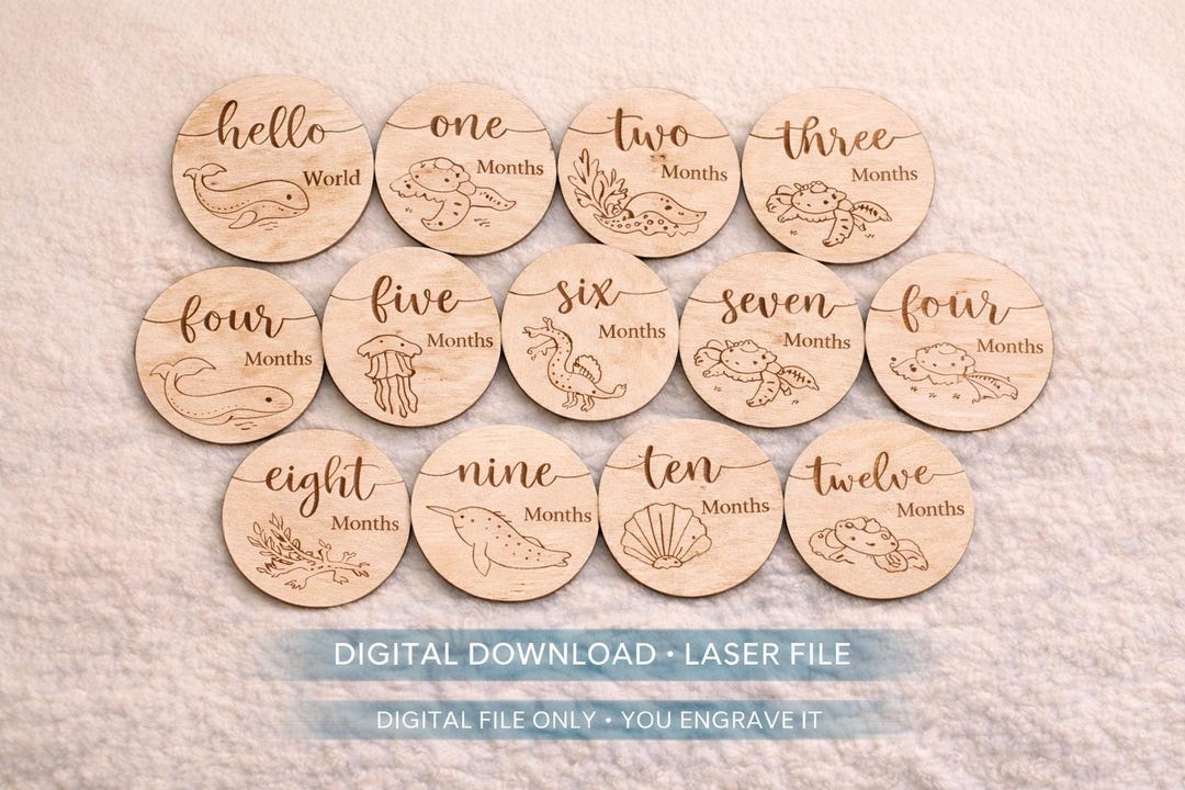 Baby Monthly Milestone Discs SVG | Ocean Theme | Digital Download ...