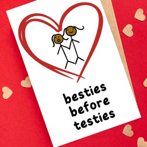 Besties Vor Testies Anti-Valentinstag Galentin LGBTQ Feministische Frauen Empowerment Girl Power Freund Linke Linke Karte Geschenk Dekor