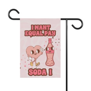 Equal Pay Feminist Valentine Galentine Yard Flag Party Decor Groovy Hippie Mascot Love Heart Social Justice Equality Political Garden Sign image 5