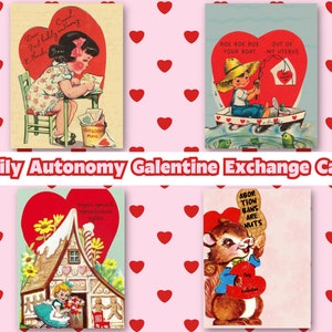 Pro Roe Wahl Valentines Galentine Austausch Minikarten Gleiche Fortpflanzungsrechte Feministische LGBTQ BIPOC Verbündete Erwachsene Lustig Vintage MCM großzügig
