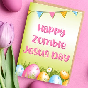 Happy Zombie Jesus Day Easter Pagan Greeting Card Bunny Egg Atheist Agnostic Equality Liberal Political Funny Sarcastic Rude Christian Gift image 4