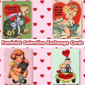 Anti Patriarchy Sucks Valentines Galentine Austausch Mini Karte Fortpflanzung Rechte Feministische soziale Gerechtigkeit GBTQ BIPOC Erwachsene lustige Vintage MCM
