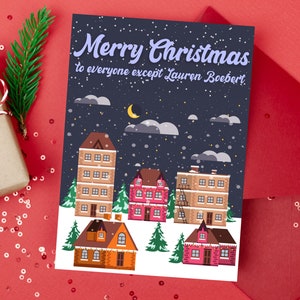 Carte de vœux pour les fêtes de fin d'année : Joyeux Noël à tous, sauf Lauren Boebert, Colorado, vote libéral-démocrate Pro Choice, vote vague bleue de gauche