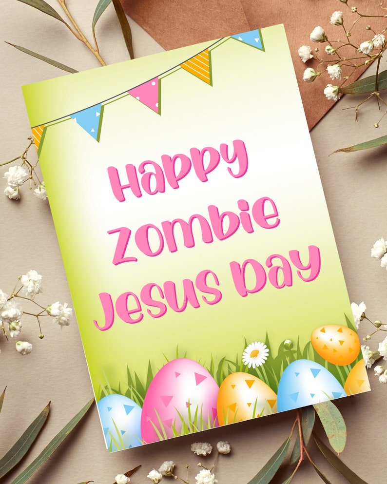 Happy Zombie Jesus Day Easter Pagan Greeting Card Bunny Egg Atheist Agnostic Equality Liberal Political Funny Sarcastic Rude Christian Gift image 6