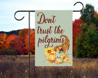 Anti Colonizer Thanksgiving Yard Flag Indigenous BIPOC Ally Autumn Seasonal Cornucopia Farmhouse Fall Outdoor Sign Decor Anti War Genocide