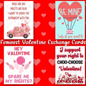 Feminizm Walentynki Galentine Exchange Mini Karta Równe Prawa Reprodukcyjne Feminizm Antypatriarchat Pro Choice Liberalny Polityczny Zabawny Dorosły