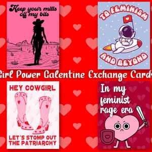 Feministische Galentine Valentinstag Karten Mini Karten, Mädchen Power Anti Patriarchat Soziale Gerechtigkeit Feminismus Frauen Empowerment Gleichheit Erwachsene Lustig