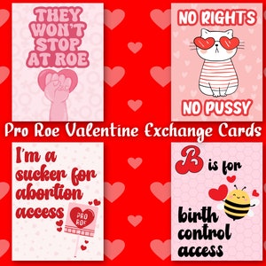 Pro Roe Wahl Valentines Galentine Austausch Mini-Karte gleich Reproduktionsrecht feministische Abbruch Geburtenkontrolle Access Erwachsene lustige politische