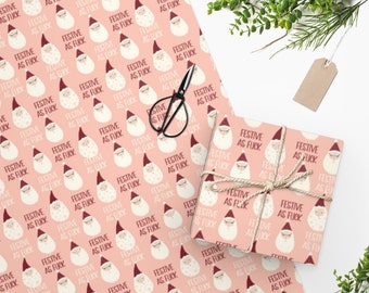 Feestelijk als verdomd inpakpapier Funny Naughty Secret Santa witte olifant decor onbeleefd ongepast kerstcadeaupapier Sassy vakantiedecor