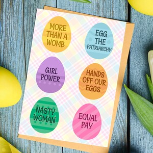 Feministische Osterei Grußkarte Pastell Pro Choice Ei Patriarchie Gleichheit Mädchen Power Liberal Politisch Lustig Sarkastisch Rude Christian Geschenk