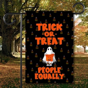 Drapeau de jardin Halloween Égalité - Décoration d&#39;automne progressive, protestation féministe de gauche, enseigne de jardin politique drôle PSL, bannière anti-atout MAGA FDT