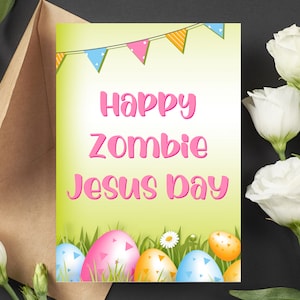 Happy Zombie Jesus Day Easter Pagan Greeting Card Bunny Egg Atheist Agnostic Equality Liberal Political Funny Sarcastic Rude Christian Gift image 5