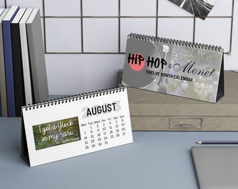 Hip Hop Monet 2023 Desktop Calendar Rap Lyrics Words Art Renaissance Funny Ironic Co-worker Office Gift 80's 90's 00's Music Present Holiday