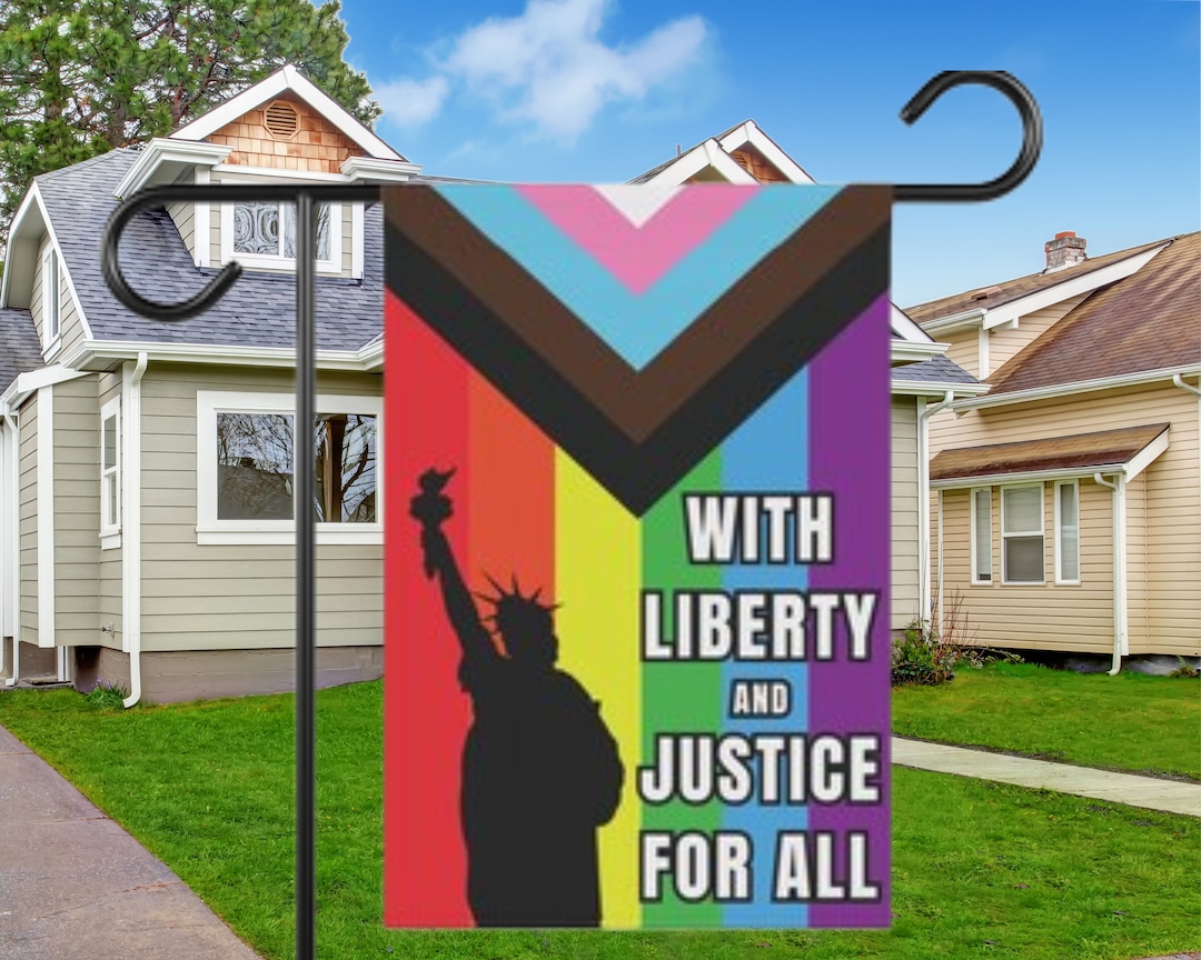 With Liberty & Justice for All Yard Sign State of Lady Liberty ...