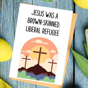 Jesus war braune Haut Liberale Grußkarte Ostern AtheistIsche Gleichheit Liberal Politisch Lustig Sarkastisch unhöflich christliches Geschenk