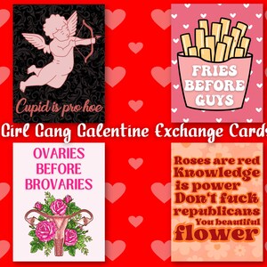 Mädchen Bande Galentine Valentinstag Austausch Mini Karten Anti Patriarchy Bestie BFF Feminismus Frauen Empowerment Gleichheit Erwachsene Lustig Retro Groovy