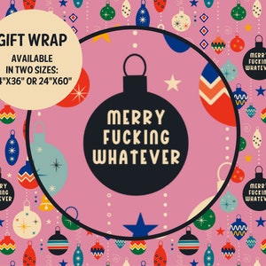 Rude Geschenkpapier Merry F * cking Whatever Snarky Lustig Weihnachten Wichtel Gag Geschenkverpackung MCM Erwachsene Dirty Humor Urlaub Weihnachten Für Ihn Sie