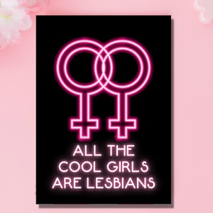 All The Cool Girls Are Lesbians Anti-Valentinstag Galentine LGBTQ Bi Feministische Frauen Ermächtigung Girl Power Freundliberale Karte Geschenk Dekor