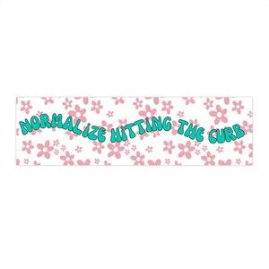 Normalize Hitting the Curb Bumper Sticker / Retro Vintage Car Decal / Funny Daisy Sticker