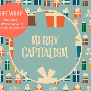 Merry Capitalism Political Wrapping Paper Christmas Liberal Leftist Socialist Activist Holiday Gift Wrap Progressive Democrat Eat the Rich