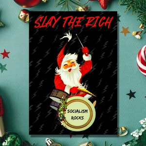 Slay the Rich Capitalism Sucks Weihnachtskarte