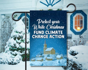 Climate Change Leftist Christmas Yard Flag Liberal Holiday Porch Decor We Believe Science Funny Garden Banner Political Lawn Sign Art Gift