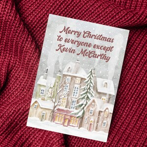 Carte de vœux pour les libéraux Joyeux Noël à tous sauf Kevin McCarthy Californie CA démocrate ProChoice cadeau saisonnier gauchiste Anti GOP voeux