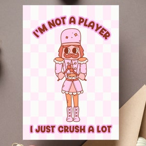 Lustige Hip Hop Nussknacker I'm Not Player Crush A Lot Hippie Retro Maskottchen 60er 70er Jahre Groovy Erwachsene Lustig Snarky Grußkarte Freundin Freund