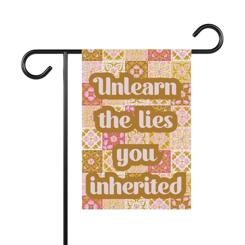 Liberal Progressive Unlearn Lies Inherited Yard Flag Anti Republican Democrat Grandma Core Quilt Aesthetic Garden Banner Summer Porch Decor