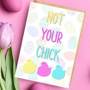 Not Your Chick Marshmallow Ostern Candy Küken Grußkarte Feministische Peep Pro Choice Roe Spring Equality Girl Power Liberal Politisch Lustig