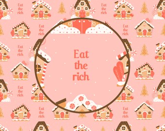 Eat the Rich Gingerbread Gag Cadeau Kerstcadeau Cadeaupapier Geheime kerstman Liberaal Links Progressief Politiek Democraat Socialist