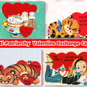 Anti Patriarchy Galentine Valentine Austausch Mini Karten Equal Pay Patriarchat Soziale Gerechtigkeit Feminismus Frauen Ermächtigung Gleichheit Erwachsene Lustig