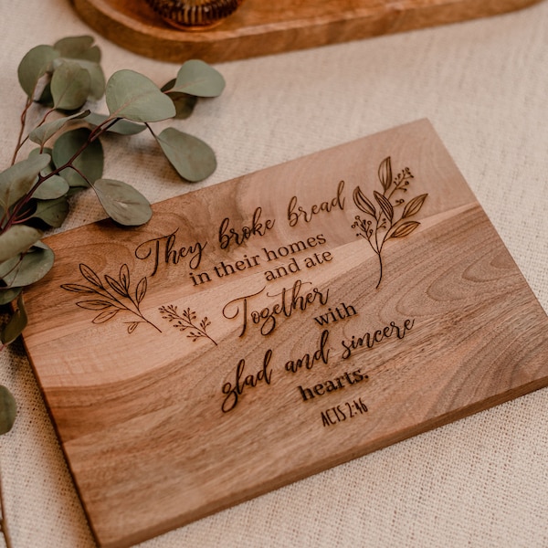 Christelijk huwelijksgeschenk | Gepersonaliseerde snijplank met bijbelvers | Christelijk decor voor keuken | Dominee Gift| Eerste communiegeschenk
