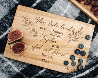 Personalized Christian Cutting Board | Memory Gift | Christian Decor For Kitchen | Christian Gift with Bible Verse| Thanksgiving Gifts