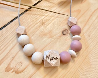 Personalized nursing necklace | grasping necklace | mama necklace | baby carrier necklace - customizable | laser engraving