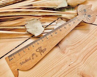 Personalized ruler | Laser engraving | First day at school | Gift for children | Cat