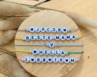 Bracelet personalized | Macrame | Clasp | adjustable | customizable | white/black