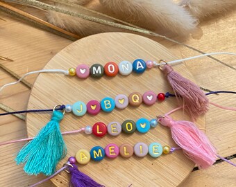 Bracelet personalized tassel | macrame closure | adjustable | customizable | colorful