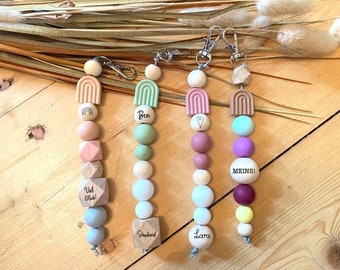 Keyring | Schoolbag pendant | Back to school | Lucky charm | customizable | Laser engraving | Rainbow