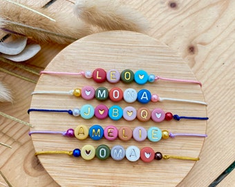 Personalized bracelet | Macrame clasp | adjustable | customizable | colorful gold