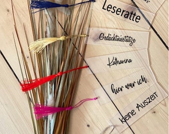Bookmark | Acrylic | personalized | with tassel | with cord | plotting