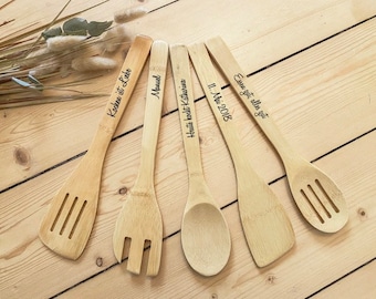 Wooden spoon personalized with laser engraving | Kitchen utensils | Baking utensils | Kitchen helpers