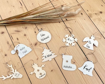 Christmas tree decoration personalized with laser engraving | Wooden pendant | Tree decoration | Christmas tree decoration