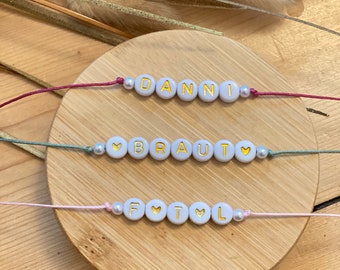 Personalized bracelet | Macrame clasp | adjustable | customizable | white-gold