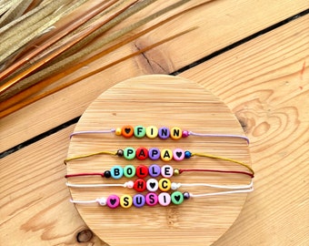 Personalized bracelet | Macrame clasp | adjustable | customizable | colorful-black