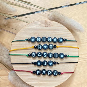 Armband personalisiert | Makramee-Verschluss | verstellbar | individuell gestaltbar | schwarz/weiß